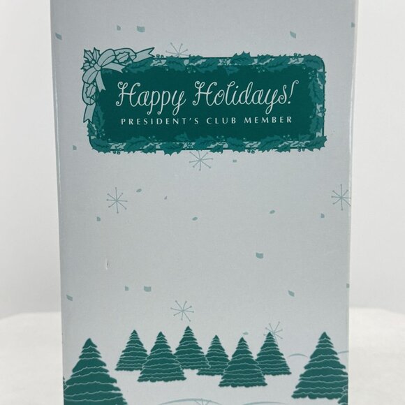 Vintage Luminarc 1998 Avon Happy Holidays Glass Vase 8.5" Winter Scene France - Picture 2 of 15